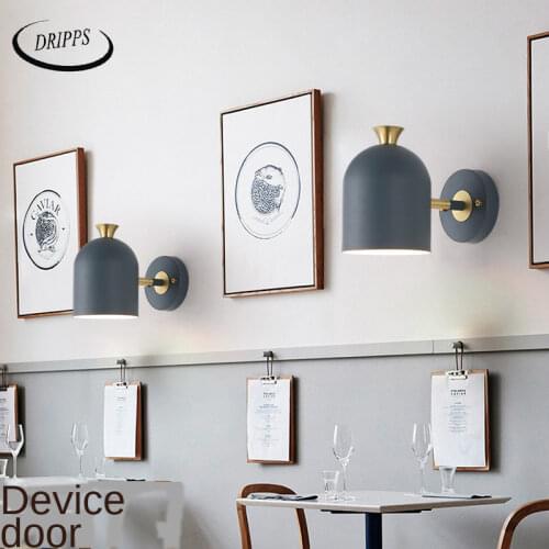 Nordic multicolor corridor single head LED wall lamp study bedroom art bedside wall lamp round lighting