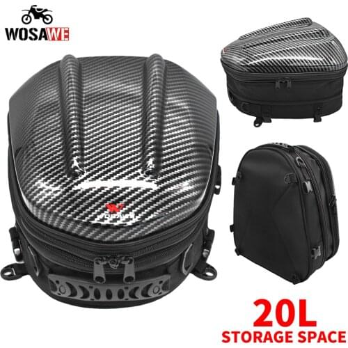 WOSAWE 15L Motorcycle rear seat Tail Bag Motorbike shoulder backpack waterproof Reflective Bags Moto Luggage Travel Bag