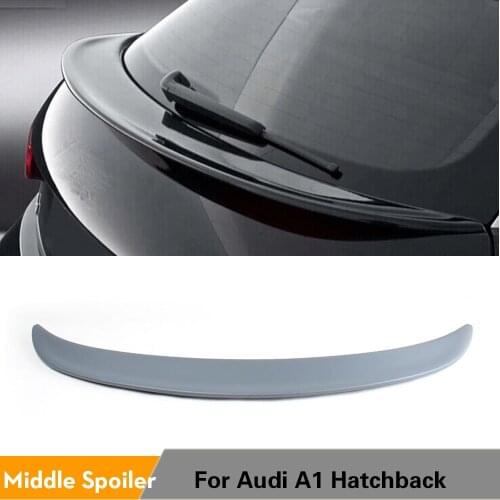 Rear Boot Spoiler Middle Wing For Audi A1 Hatchback Coupe 2-Door 2010 2011 2012 2013 PU Unpainted Grey Primer