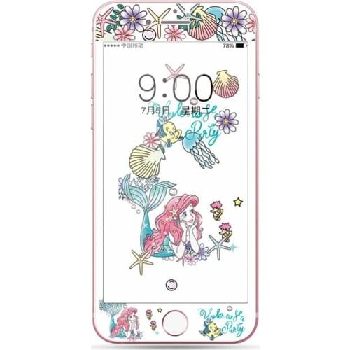 Disney 2021 Princess Cartoon Tempered Glass For Iphone 6 6S 7 8 Screen Protector Protective Film For Iphone 6 6S 7 8 Plus