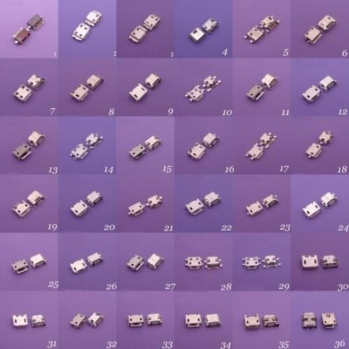 36models 72pcs for samsung sony xiaomi motorola Huawei HTC micro mini usb connector 5pin charging power socket fornotebook