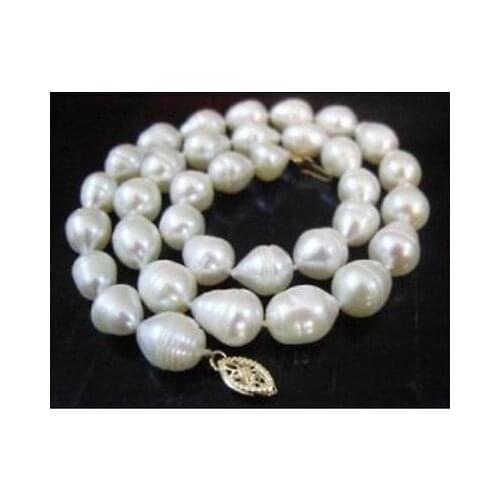 AA+ REAL 18"8-9mm AA+ AKOYA WHITE baroque PEARL NECKLACE AA