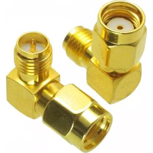 RP-SMA Male to RP-SMA Female Adapter Right Angle RF Connector For FPV RC Drone