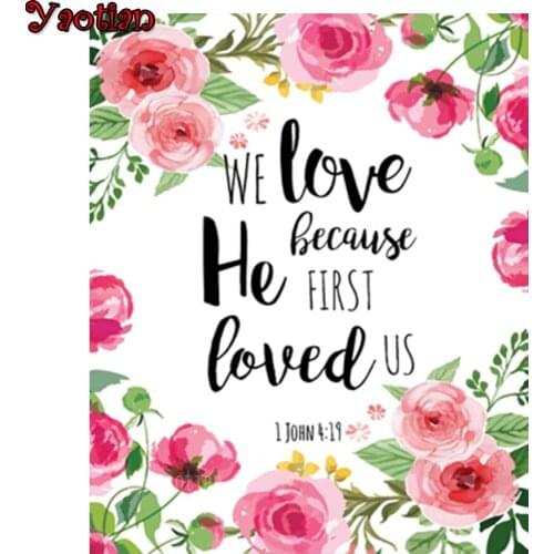 Full Square Round Drill 5D DIY Diamond Painting Bible Poetry Scripture Color Flower Christianity Diamond Embroidery Cross Stitch