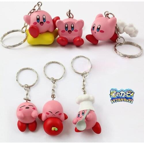 Anime figure pixie star Kirby scene version keychain kawaii girl toy