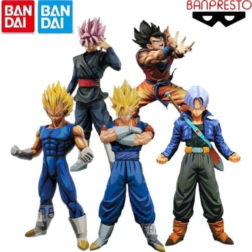 Bandai Original Dragon Ball Z MSP Anime Figures Comic Color Son Goku Trunks Vegeta Zamasu Vegetto Collection Model Kids Gift Toy