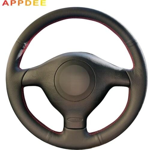 Black Artificial Leather Steering Wheel Cover for Volkswagen VW Golf 4 Passat B5 1996-2003 Seat Leon 1999-2004 Polo 1999-2002