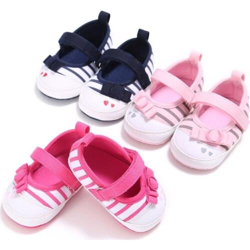 Children Kids Girls Grid Bowknot Shoes First Walkers Newborn Baby Toddlers