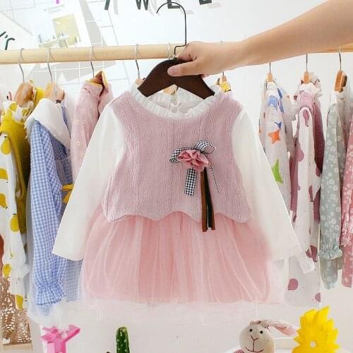 Baby Girls Long Sleeve Dresses Tutu Breathable Long Sleeve Mesh Girls Princess Dresses Mesh Kids Clothes Loose Baby Girl Dresses