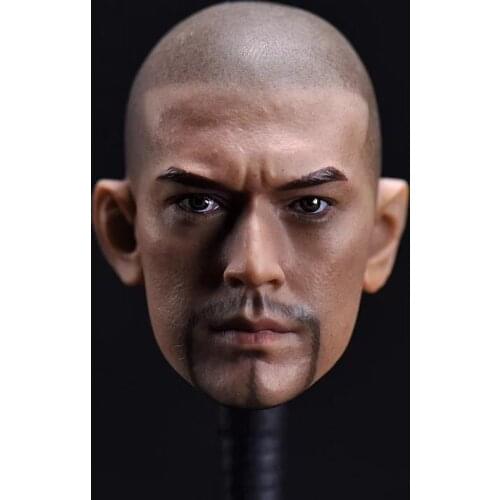 In Stock For Sale 1/6th Asian Star Takeshi Kaneshiro Bald Beard Version Male Head Sculpture For Usual 12inch Doll Action Figure