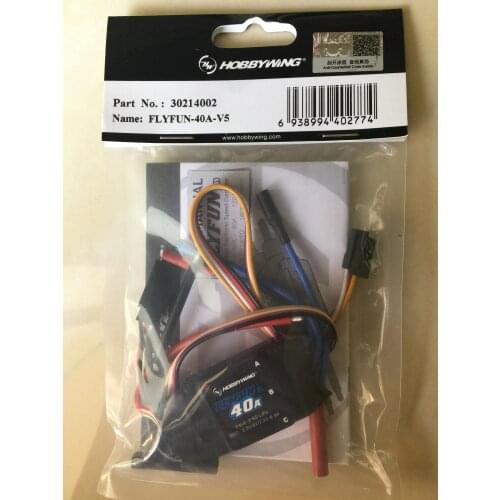Hobbywing FlyFun V5 40A ESC 3-6S Lipo Brushless Motor Electrical Speed Controller for Drone Airplane