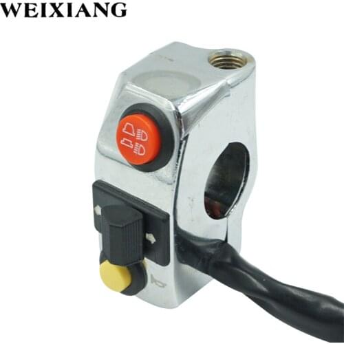 Chrome Silver Motorcycle Switches 7/8" 22mm Handlebar Mount Headlights Turn Signal Horn Switch