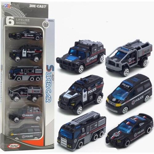 Exquisite alloy fire truck set model,1:64 racing 6-piece set toy,off-road vehicle toy,children’s gift,free shipping