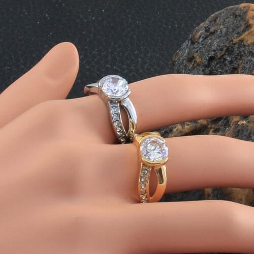 Stainless Steel Ring Jewelry Gold Color Wholesale For Women Fashion Gift Newest Bijoux En Acier Inoxydable Femme RBJKBBBF