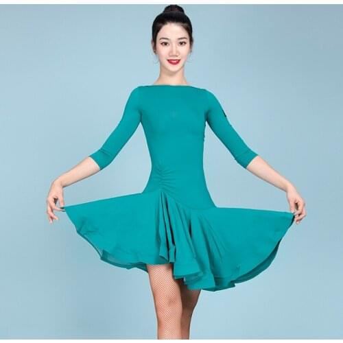 New Latin Dance Costume Adult/Child Practice Wear Women/Girls Ballroom Dance Competition Dress Rumba Cha Cha Stage Outfit VO264