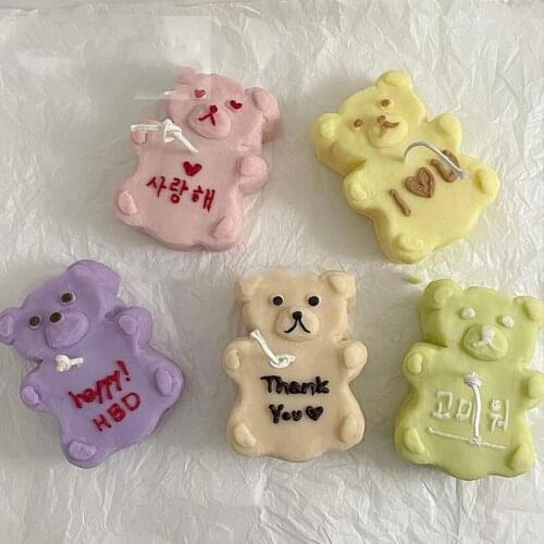 Cute Bear Silicone Mold Aromatherapy Gypsum Candle Mold Soap Mold Chocolate Dessert Cake Decoration Silicone Mold