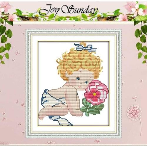 Baby and flowers patterns counted Cross Stitch 11CT 14CT Cross Stitch Set Wholesale DIY Cross-stitch Kit Embroidery Needlework
