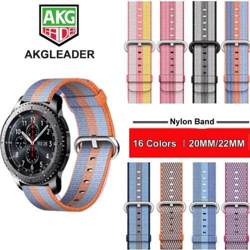 Newest 20- 22mm Nylon Watch Band Strap For Samsung Galaxy Watch 42mm 46mm Gear S3 Classic Frontier S2 Classic Huami amazfit 1 2