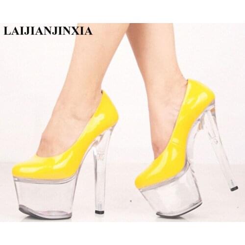 New 17cm sexy super high heels, platform shoes with crystal shoes, high-heeled shoes and womens Dance Shoes