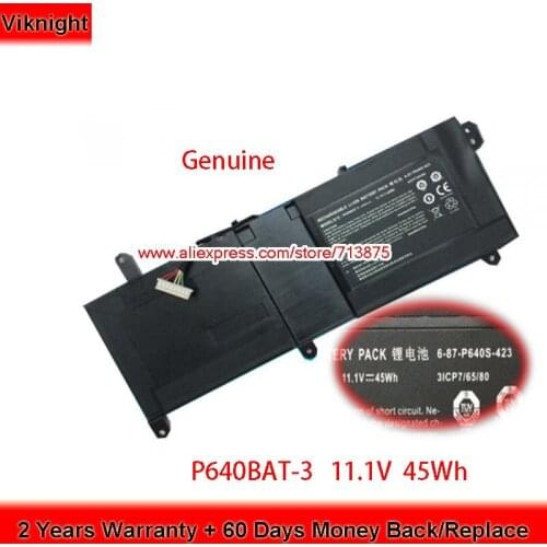 Genuine 11.1V 45Wh CLEVO P640BAT-3 Battery for 6-87-P640S-4231A P640HJ P640HK1 P640RE