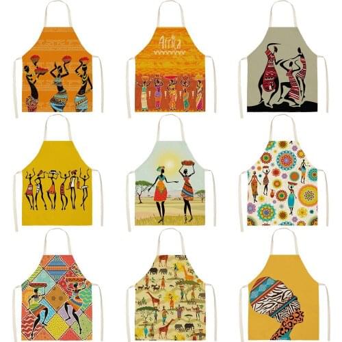 Original art apron, foreign trade geometry series, kitchen housework apron, support customized oil-proof cotton and linen apron