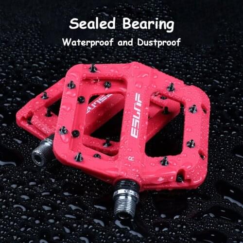 ESLNF Bike Pedals Ultralight Nylon Fiber Bearing Anti-slip Road Mountain Bicycle Pedal CNC Quick Release Wide Cycling Accessory