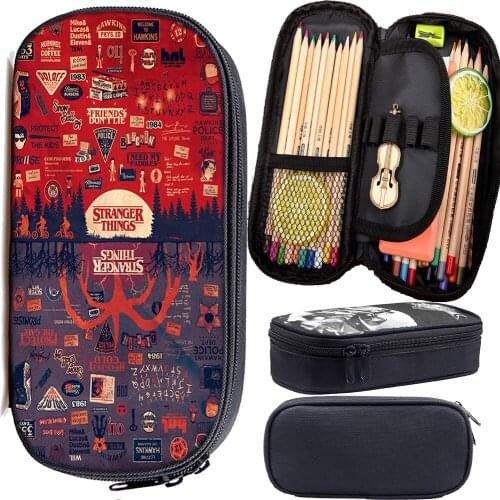 Stranger Things 3 Kids Pencil Bag Students Boys Girls Multifunction Bag Pencil Holder Fashion Pen Bag Box Gift Back to School
