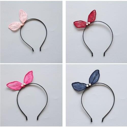 10pcs/lot New Headband Fashion Pearl Lace Exquisite Gifts Hairbands Hot Sale Bows Rabbits Ears Hair Accessories for Kids