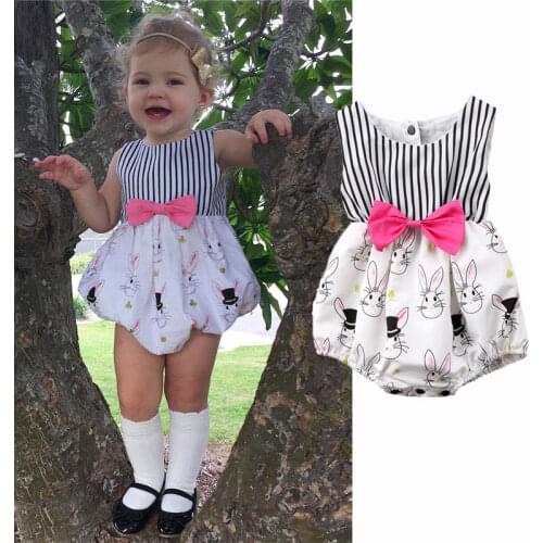 Pudcoco Girl Clothes Cotton Cute Newborn Baby Girl Infant Bunny Rabbit Romper Jumpsuit Outfits Clothes