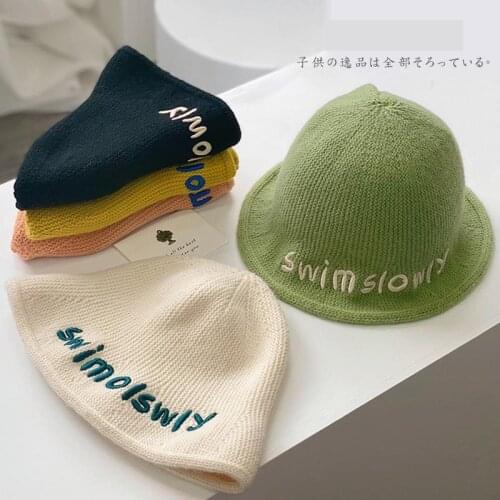 Childrens Letter Embroidered Boy Girl Candy Solid Color Hats Outdoor Knitted Hat Kids Spring And Winter Wool Caps Hats