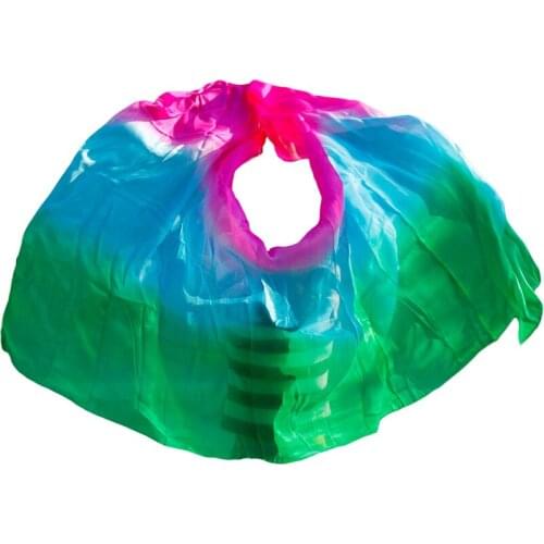 Customized 100% Real Silk Veils Handmade Dyed Scarf Shawl Pure Natural Silk Veils Stage Performance Props Belly Dance Accessory