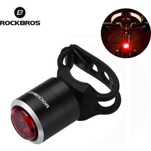 ROCKBROS Waterproof Smart Bike Bicycle Light USB Rechargeable IPX5 Taillight Mini LED MTB Road Bike Cycling Rear Lamp 5 Lumens