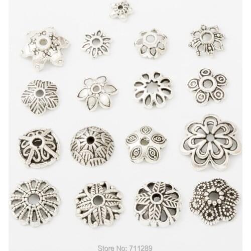 17pcs mixing vintage zinc alloy metal Bead cap pendant charms for diy jewelry making 4992