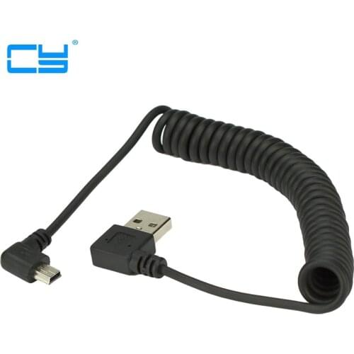 40CM USB 2.0 Male to MINI USB 2.0 Male 90 Degree Angle Retractable Data Charging Cable