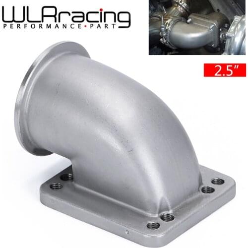WLR RACING - 2.5" Vband 90 Degree Cast Turbo Elbow Adapter Flange 304 Stainless Steel For T3 T4 Turbocharger WLR-TEA25