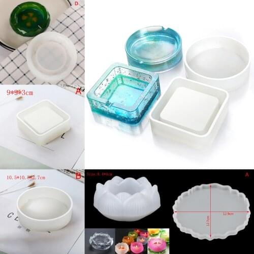 1pcs Flexible Mold Ashtray Coaster Silicone Mold Epoxy ResinCraft Clay Resin Molds Plaster Mold