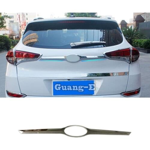 For Hyundai Tucson 2015 2016 2017 2018 ABS Chrome Car Styling Body Trunk Lid Cover Molding Rear Door Tail Gate Trim Sticker 1pcs