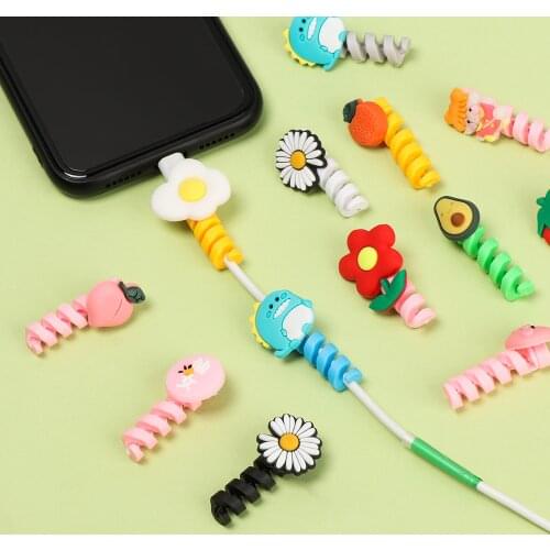 Cartoon Animal Wire Cord Protectors Cable Bite Winder Cover For USB Charging Data Wire Protection Cover Case Cable Winder Clip