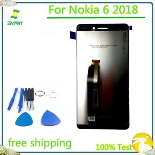 100% Tested 5.5'' LCD Display Touch Screen Digitizer Assembly With Free Tools For Nokia 6 2018 TA-1043 TA-1045 TA-1050