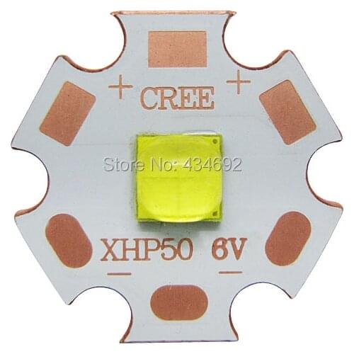18W 6V 12V Cree XHP50.2 XHP-50 2 White 6000K - 6500K Led Emitter Lamp Light On 16MM/20MM Copper PCB Board For DIY Flashlight