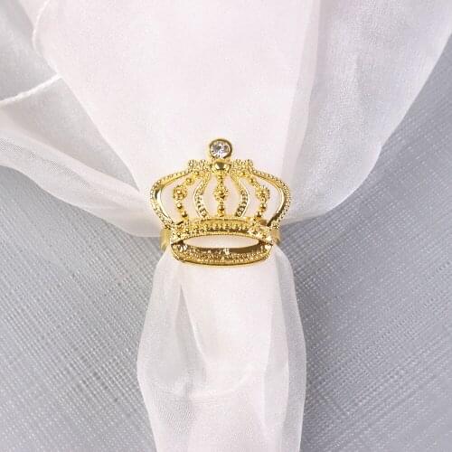 36/PCSNewly designed European and American wedding crown gold napkin buckle
