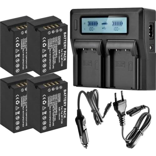 4Pcs 1500mAh NP-T125 NP T125 Battery + Ultra Fast Dual Charger For Fujifilm GFX 50S, GFX50S, GFX 50R, GFX50R, GFX 100, GFX1