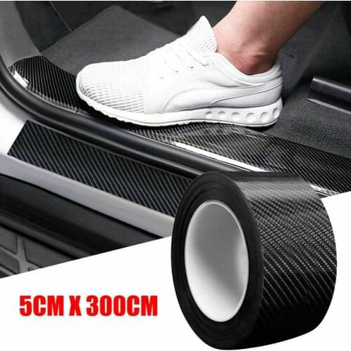 5*300cm 5D Car Sticker Carbon Fiber Rubber Door Sill Protector Edge Guard Strip Car Door, Door Sill, Car Bumper