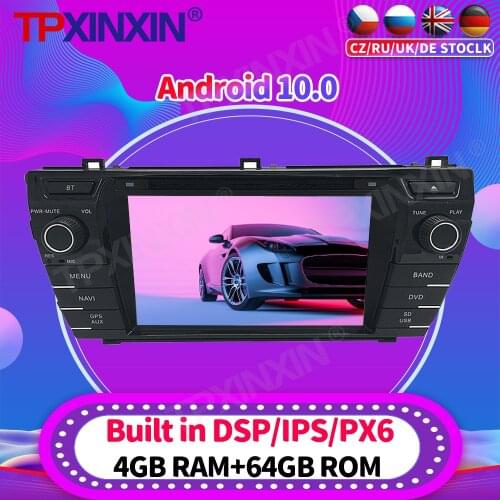 Android 10 PX6 Car Radio For Toyota Corolla 2013 - 2016 Multimedia Video Recoder Player Navigation GPS Accessories Auto 2din dvd