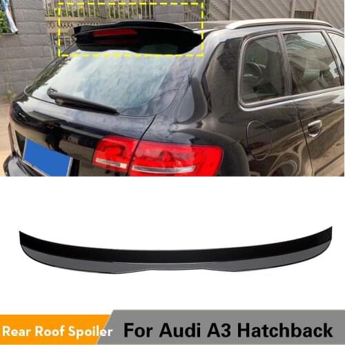 ABS Glossy Black Rear Roof Spoiler Boot Lip Wing Spoiler For Audi A3 Hatchback 2013 - 2018 ABS Glossy Black