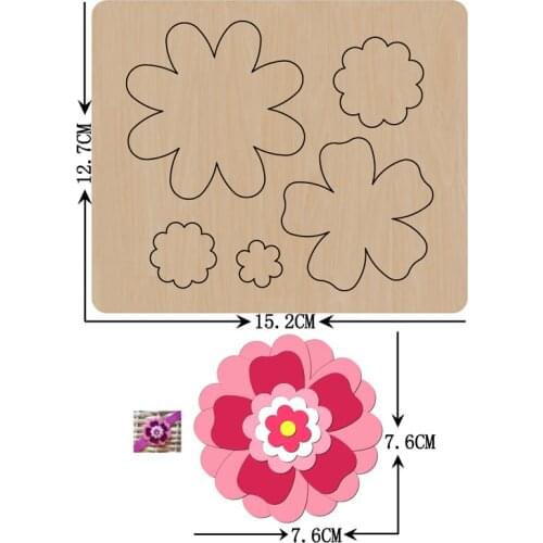 5 Styples Flower Cutting Wood Dies 2020 New Fake Flower Craft Wooden Die Suitable for Common Die Cutting Machines on the Market