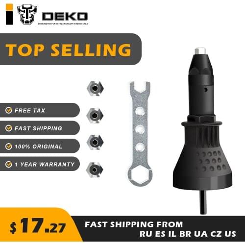 DEKO Electric Rivet Nut Gun Work With Electric Drill Cordless Riveting Drill Adaptor Insert Nut Tool Riveting Drill Adapter