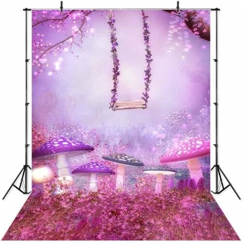 Fairy photography backdrops Mushroom Fairy alice in wonderland party child photocall photobooth Background for photo studio