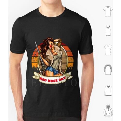 Red Nose Day , Cowboy Girl T Shirt Men Cotton 6xl Red Christmas Nose Day Xmas Red Nose Funny Santa Claus Reindeer Holiday