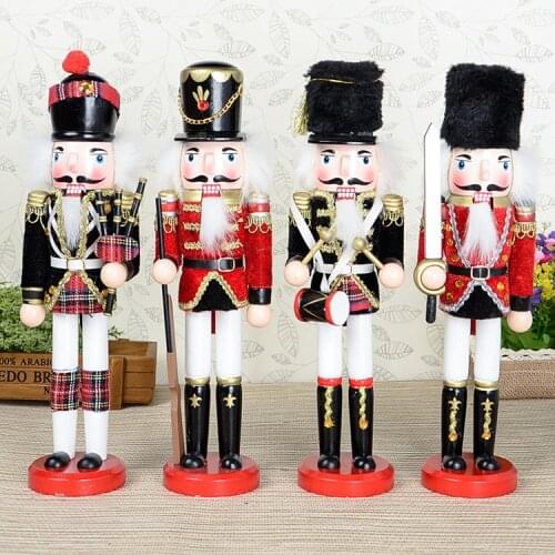British style 30cm exquisite workmanship Nutcracker, wood hand-painted walnut puppets doll toy 1pcs D322